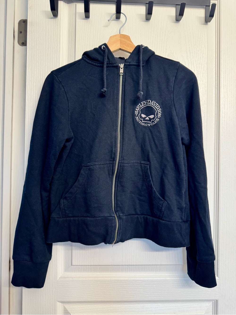 Harley-Davidson Women’s Black Full-Zip Hoodie with Logo